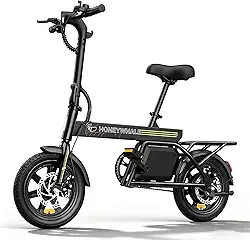 HONEYWHALE B20 Bicicleta Elétrica, 440W-35KM-25KM/H-120KG, Scooter Motor-Adulto-Bike-Autonomia-Velocidade Máxima-Carga-Honey Whale-Fat-Dobravel, 14 Aro, Freios a Disco Dianteiros e Traseiros
