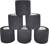 Vista 29 de Vendaje cohesivo autoadherente de 2 x 5 yardas, vendajes de primeros auxilios, cinta deportiva deportiva veterinaria para esguince e hinchazón