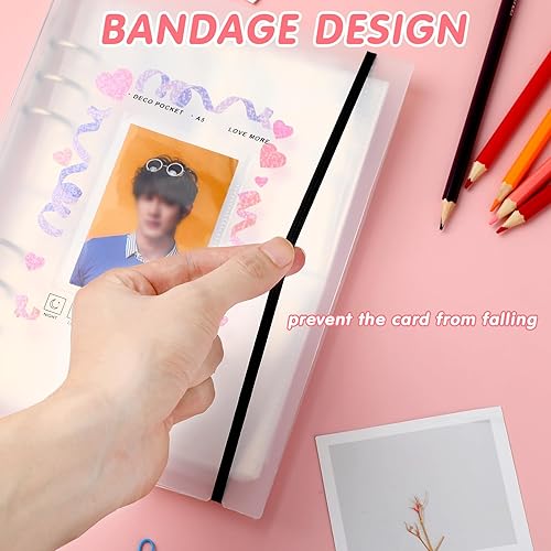 Vista 27 de Kpop - Carpeta para tarjetas fotográficas Kpop, fundas para libros, álbum de 6 anillas A5 con 40 fundas para tarjetas, calcomanías coreanas