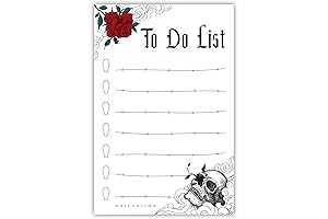 Gothic Skull Sticky to Do List Notepad: Unique, Spooky Creepy Gift Idea for Goth Women