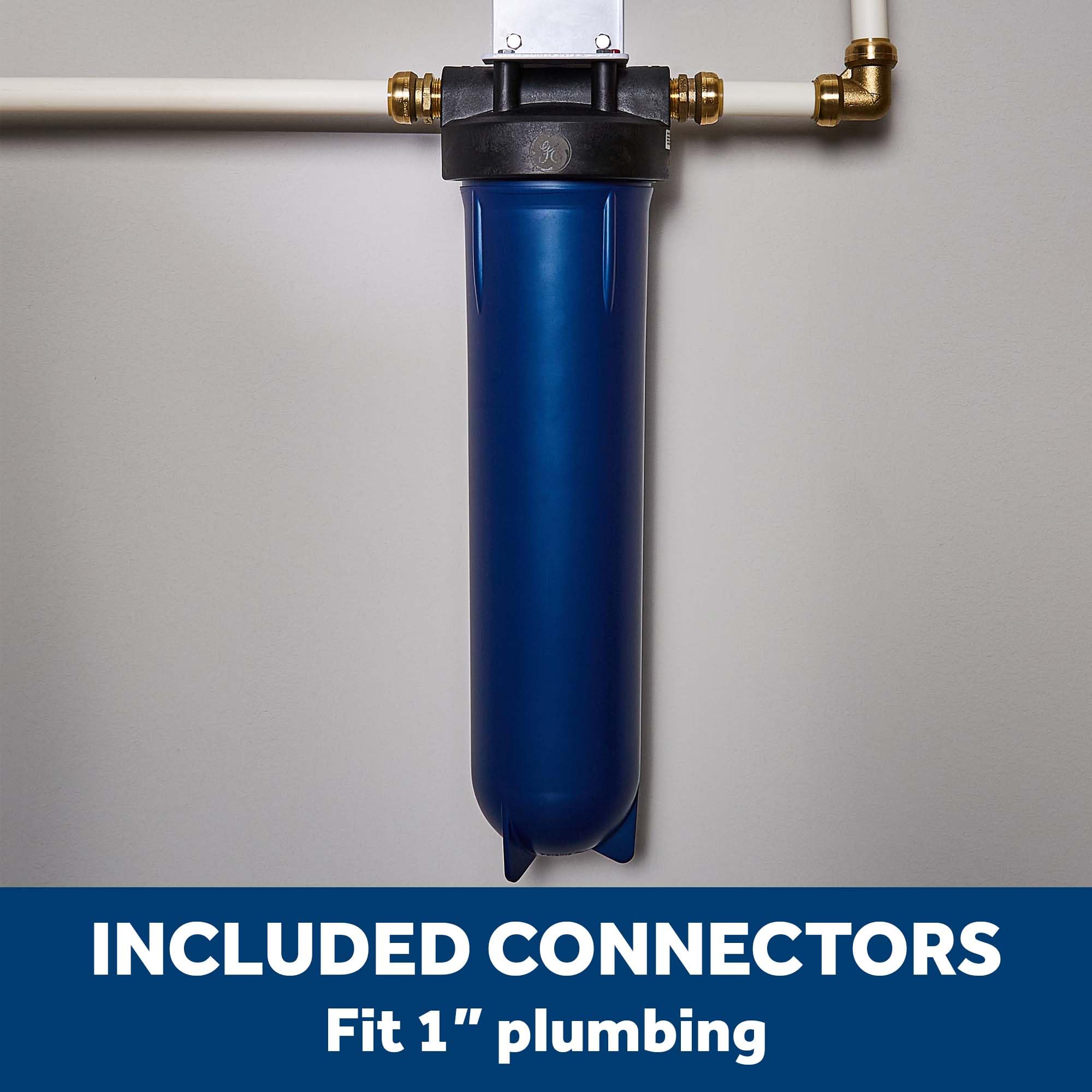 GE Système de filtration d'eau robuste pour toute la maison | Réduit les sédiments, la rouille et plus | Kit d'installation et accessoires inclus | Filtre non inclus | Remplacez le filtre (FXWPT) tous