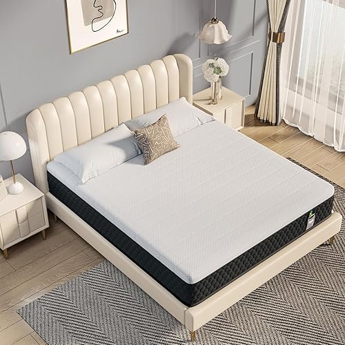 Colchón Híbrido de Tamaño Completo en una Caja, Colchón Firme de 10 Pulgadas con Espuma Viscoelástica, Aislamiento de Movimiento y Fuerte Soporte de