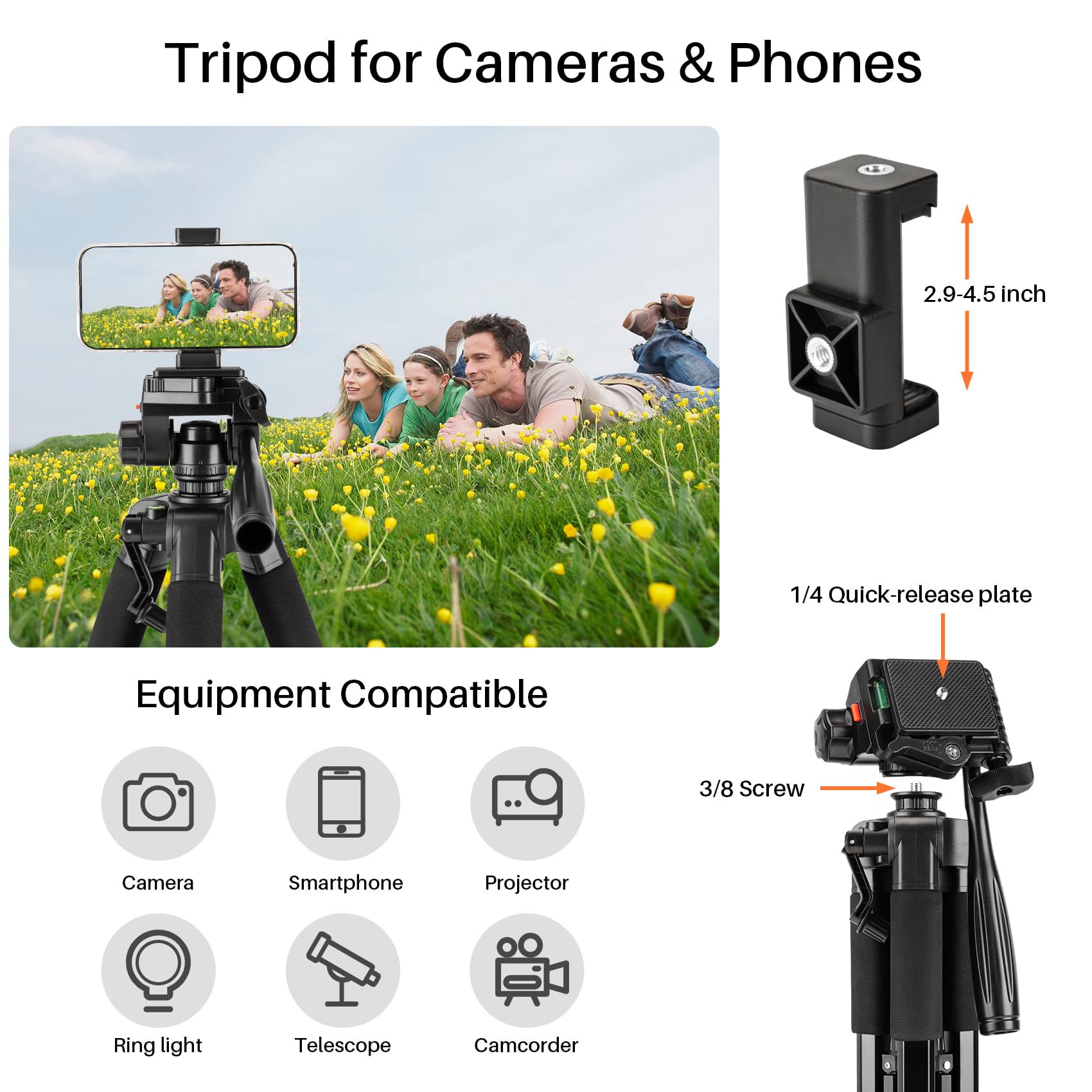 Amazon | Fotopro アルミニウム合金 三方向パンティルトヘッド 188cm 