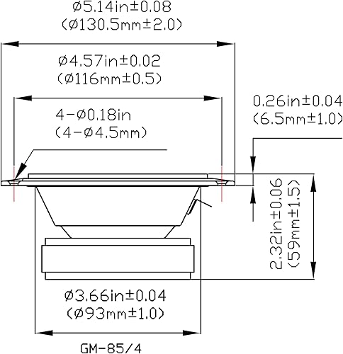Miniatura 2 de Goldwood Sound - Altavoz de rango medio (120 vatios, 4 ohmios, poli mica, 5 pulgadas), color negro (GM-854)