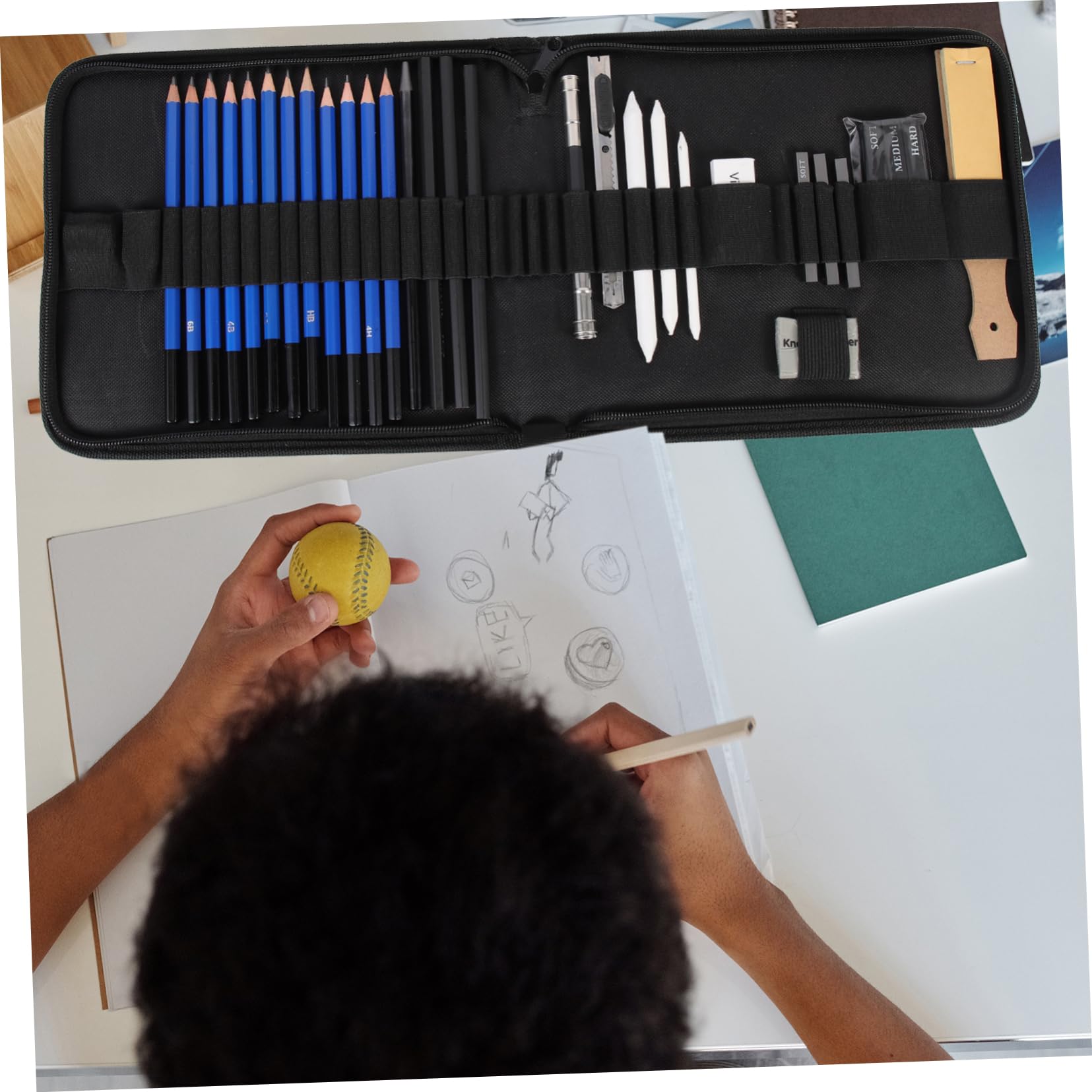 Kit de Dessin pour Étudiants 33 Pièces, Crayons à Dessin pour Débuter