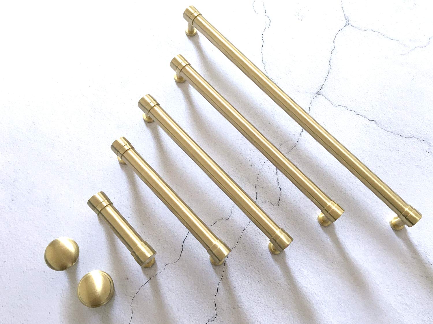 LynnsGraceland Brushed Gold Cabinet Pull Drawer Knob Kitchen Handle Dresser Pulls Hardware (Dia: 1.2" (30 mm)) - Amazon.com LynnsGraceland Brushed Gold Cabinet Pull Drawer Knob Kitchen Handle Dresser Pulls Hardware (Dia: 1.2" (30 mm)) - Amazon.com