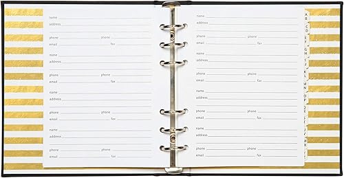 Miniatura 2 de C.R. Gibson Libreta de direcciones recargable de 6 anillos con 6 anillas, 440 entradas, 6.5 pulgadas de ancho x 7.25 pulgadas de largo