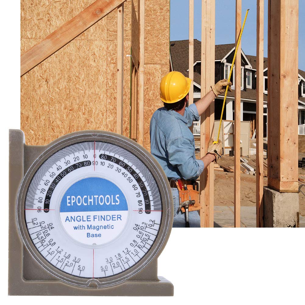 ABS Slope Inclinometer Angle Finder, Measuring Tool for Woodworking, Construction, 360 Degrees Multifunctional Slope Inclinometer Angle Finder Meter