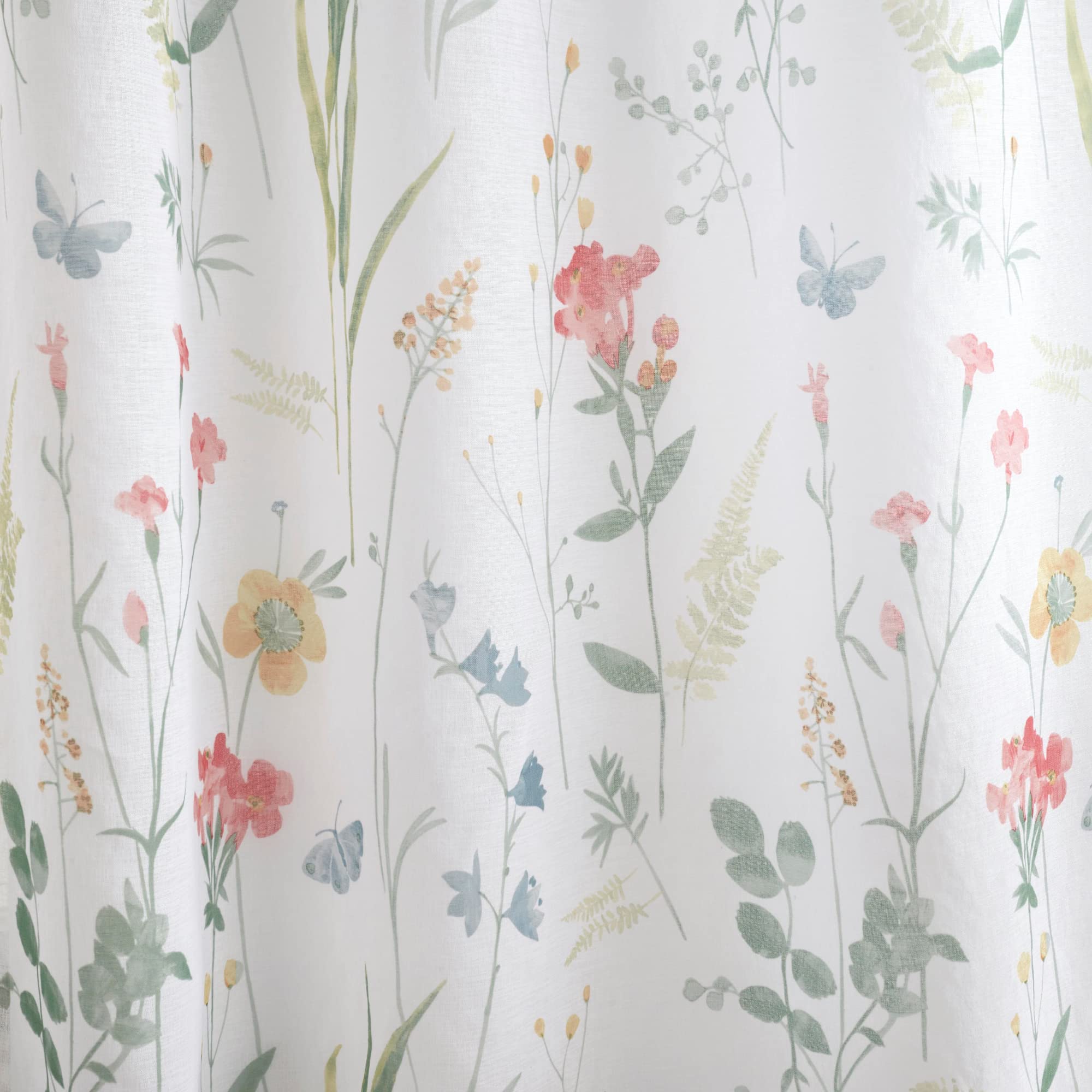 Dreams & Drapes, Summer Meadow Floral Single Net Curtain for Windows, W55 x L48 (140 x 122cm), Flowers & Birds Window Net - Image 2