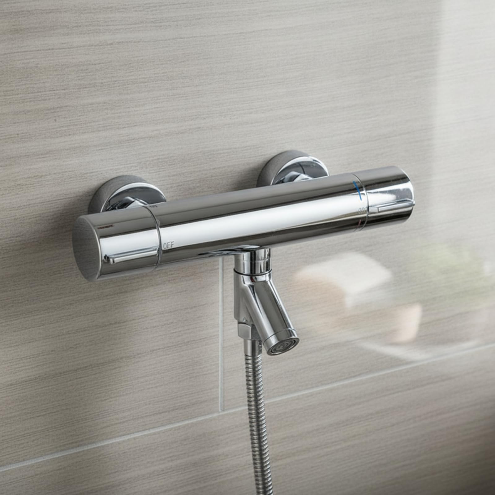 Válvula Termostática Ducha, Plateado, Moderno Minimalista