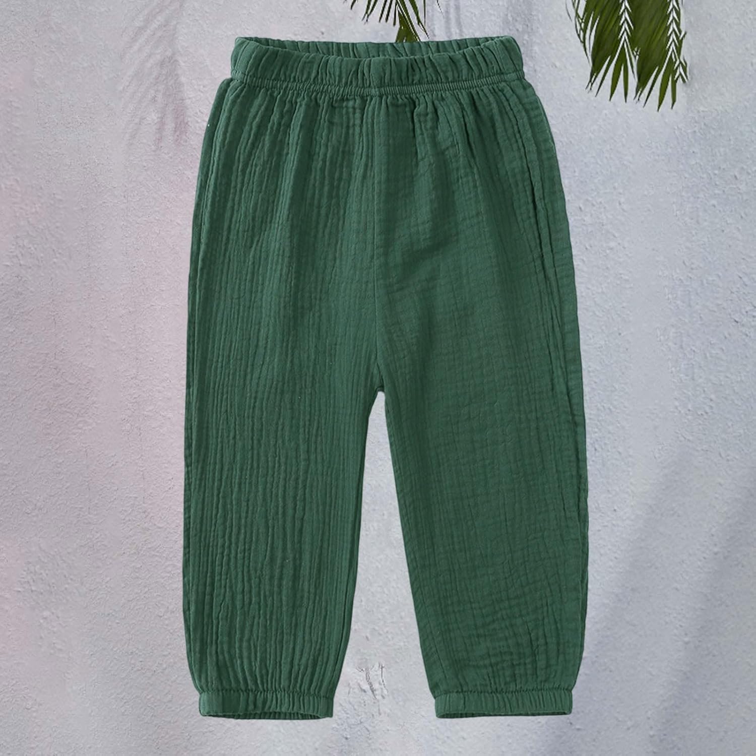 Girl's Elastic Waist Track Pants Casual Loose Wide Leg Long Trousers with Pockets Casual Streetwear