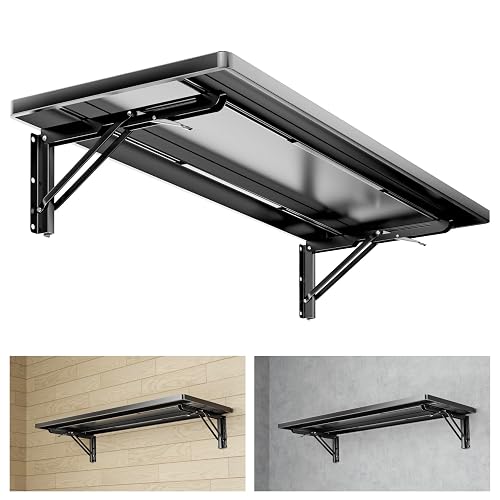 1.2x3FT Adjustable Garage Shelf Wall Mounted Fold Down Shelf Metal