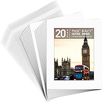 Vista 13 de Golden State Art, Kit de alfombrillas precortadas para fotos, mate de corte biselado de núcleo blanco, tableros de respaldo y bolsas transparentes