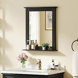 14 Mirror Bathroom Ideas for Brighter Spaces and Modern Style 131 CHARMAID Bathroom Mirror with Shelf - 27