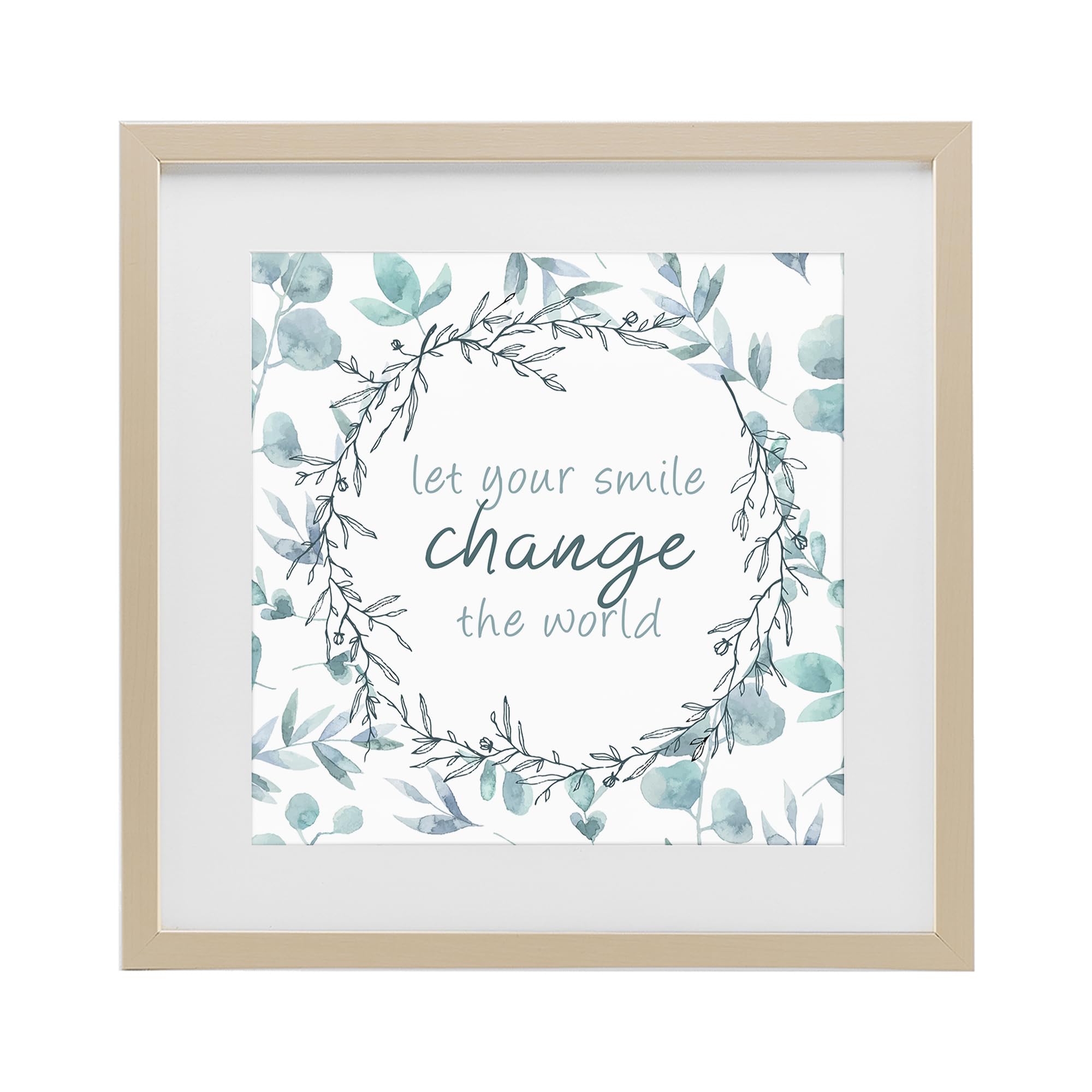 Stupell Industries Harvest Pine (Textured) Inspirational Floral Quote, 16 X 16 Inch Framed Print Under Glass