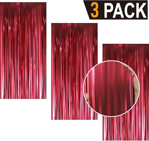 Miniatura 295 de GOER - Cortinas de tiras metálicas/oropel para fiestas, telón de fondo para fotos, cumpleaños, graduaciones, decoraciones y Año Nuevo, de 6.4 x 9.8