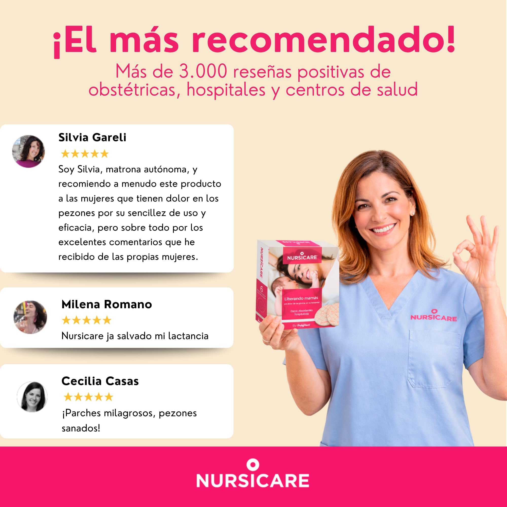 Nursicare Parches Para Reducir Dolor en los Pezones Durante la Lactancia | Apósitos Cura Grietas | 6 Unid. | Altísima Calidad