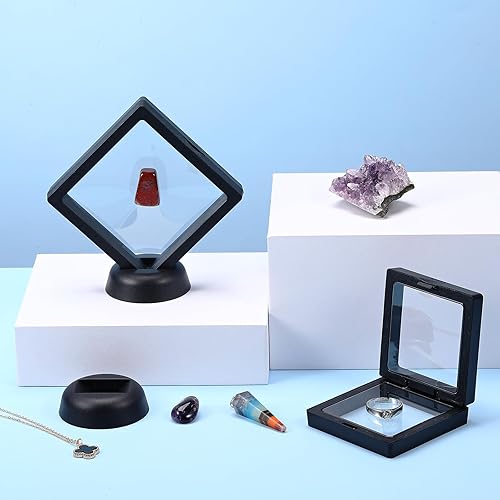 Miniatura 5 de 60 piezas de vitrina flotante 3D de película de polietileno para joyería, caja de almacenamiento de monedas, soportes para monedas antiguas de