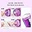 Saviland French Tip Nail Stamp: 5PCS Purple Radium Jelly Stamper Nail Art Stamper Kit, Long & Short Clear Silicone Nail Stamping with Scrapers Nail Stamp for French Manicure
