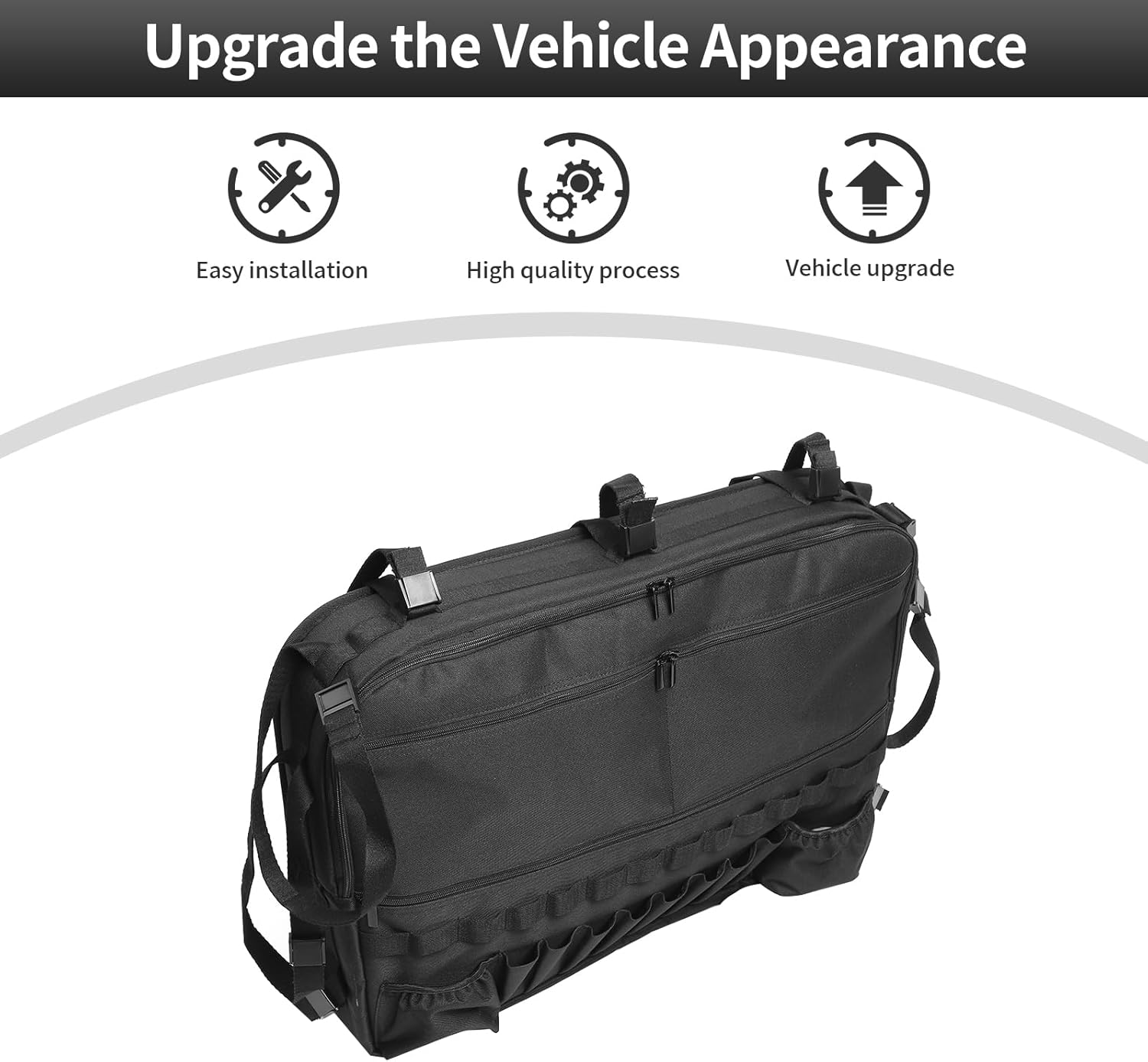 CheroCar 2X Tailgate Trunk Anti-roll Storage Bag Organizer For Jeep Wrangler JL JK 2018-2026 Storage Accesseries