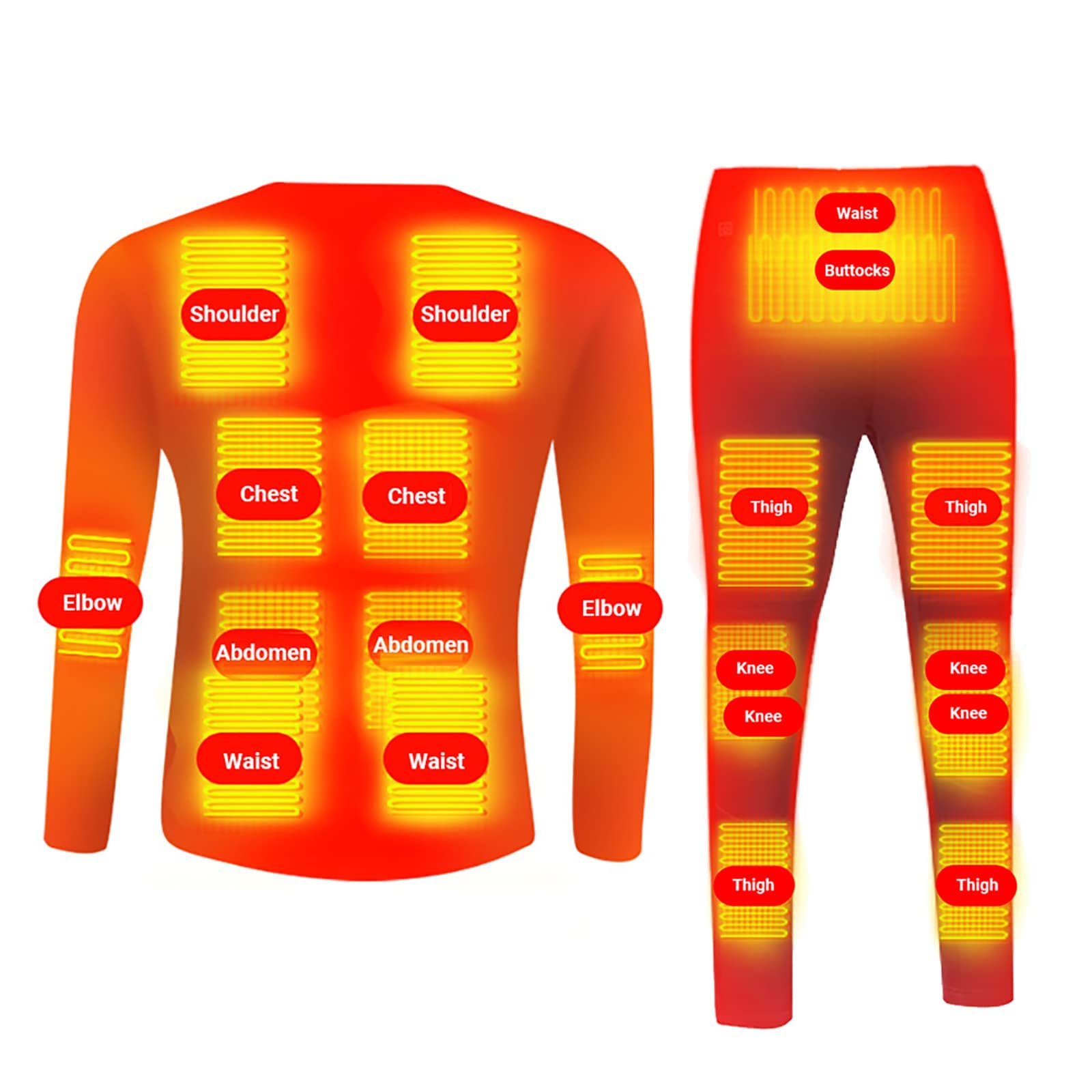 ZJ&StoreHeated Thermal Underwear Set Electric APP Intelligent Control Clothes Are Suitable for Winter Cold Protection(Excluding Power Bank)