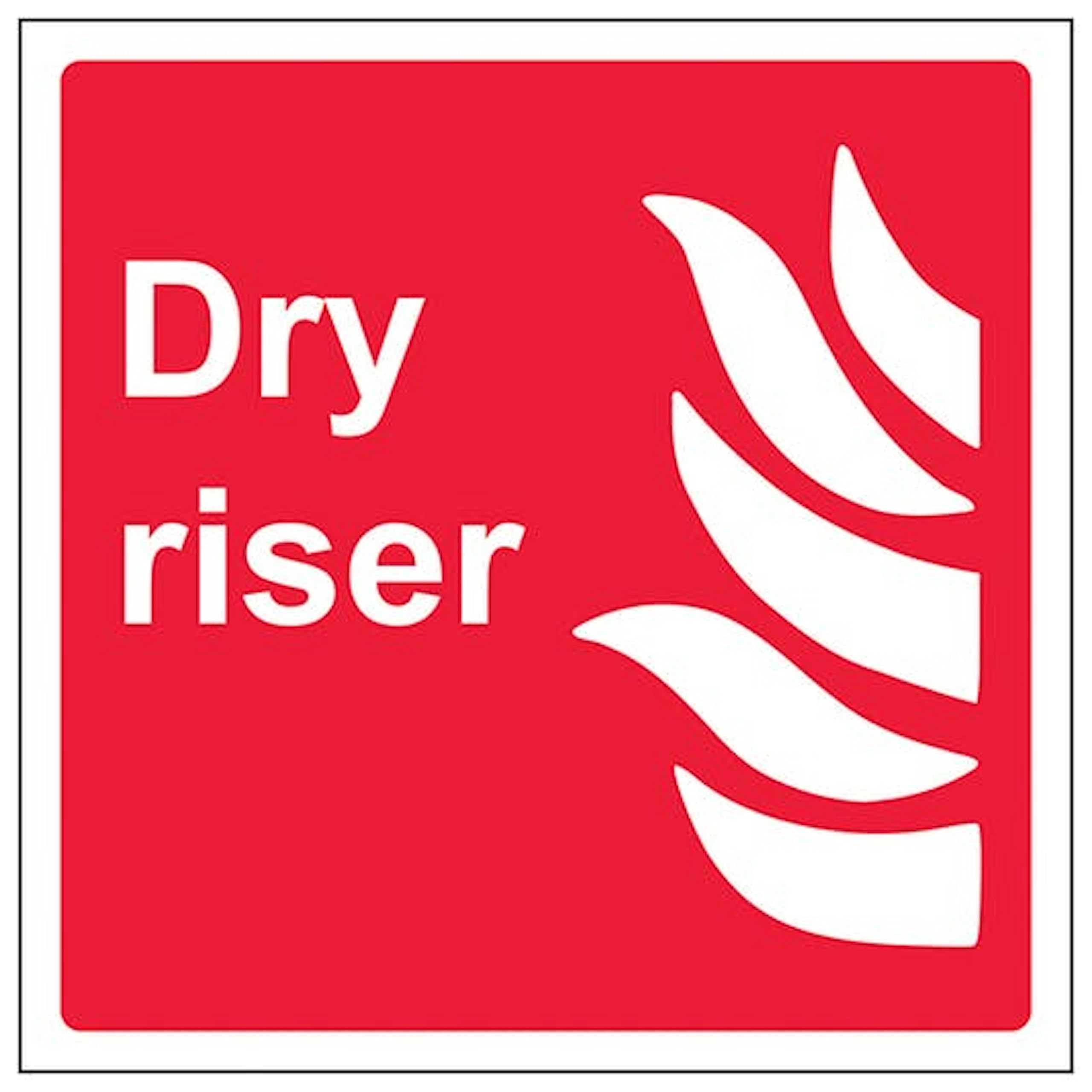 V Safety Eco-Friendly Dry Riser 100 x 100 mm - 1mm 100% Recycled Rigid Plastic Safety Sign