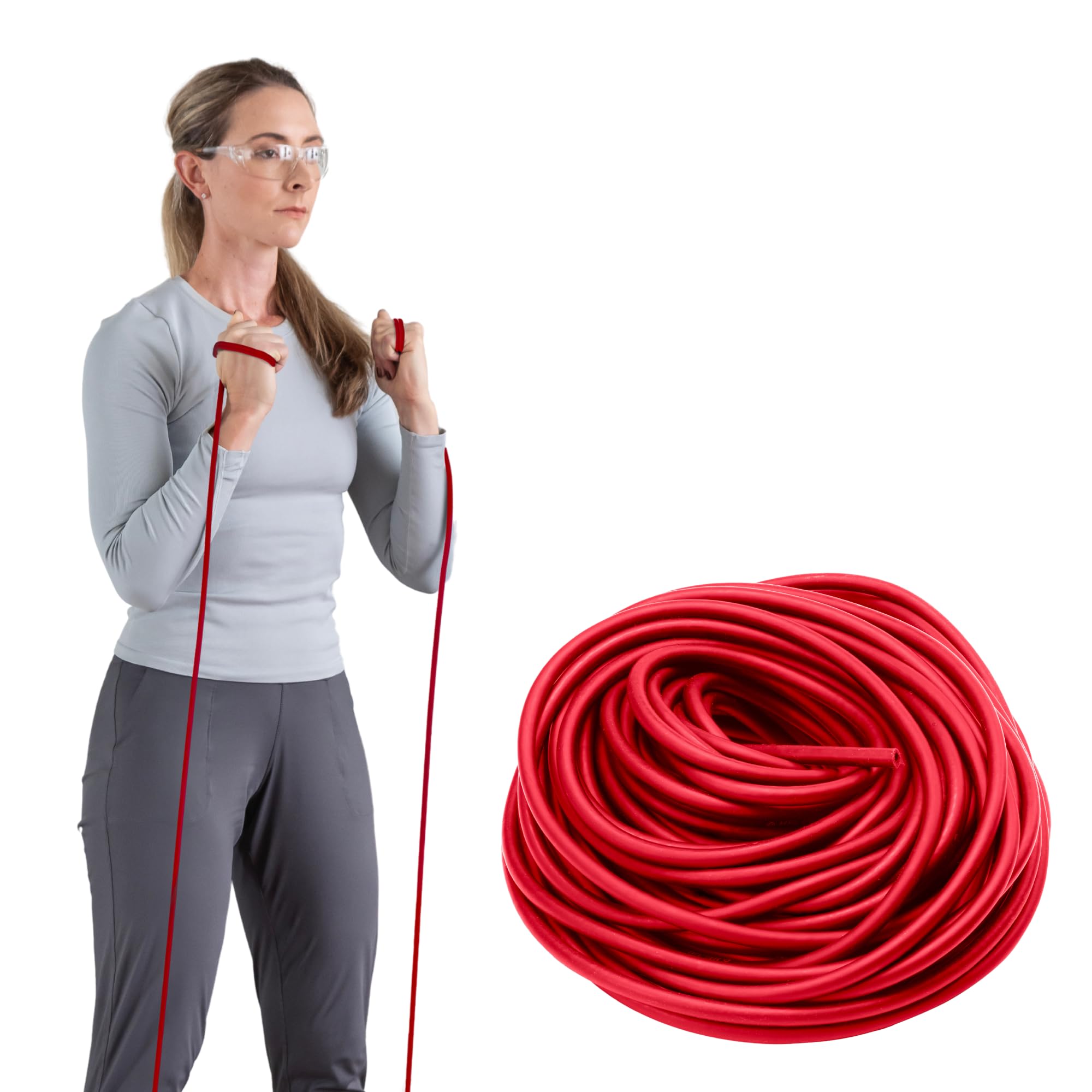 THERABANDLatex Resistance Tubing, Red, Medium Level 2, 100 ft Roll, Professional Grade Resistance Band for Exercise, Upper and Lower Body Workouts, Cut-to-Length, Color-Coded Levels