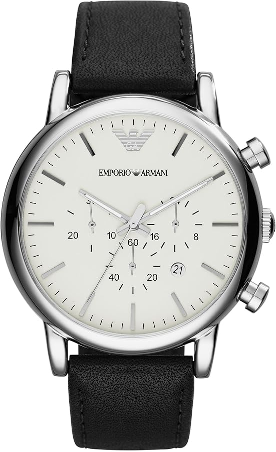 時計 Emporio Armani archive leather watch Amazon.com: Emporio Armani Men's Chronograph Stainless Steel and