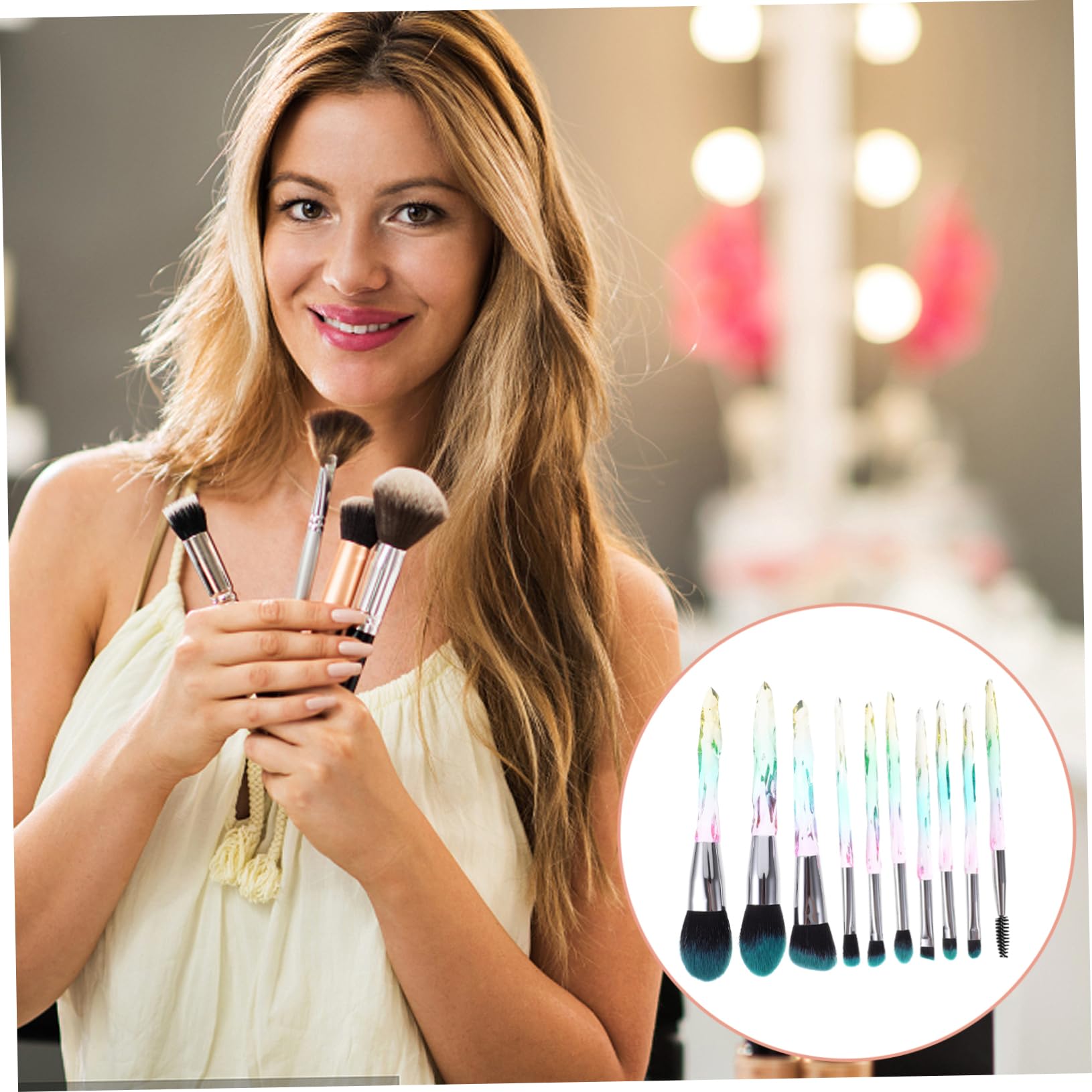 Healeved 20stücke Teiliges Make-up Pinselset Mit Transparentem Griff Für Foundation Lidschatten Und Blush Sanfte Borsten Für Empfindliche Haut Einfach Zu Reinigen Langlebig Für