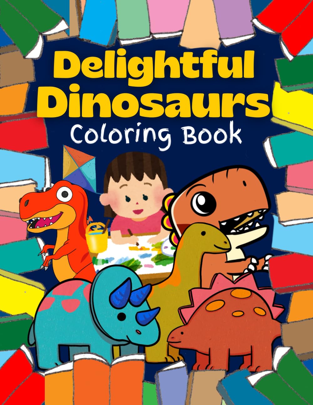 Delightful DINOSAURS: Coloring Book For All Ages