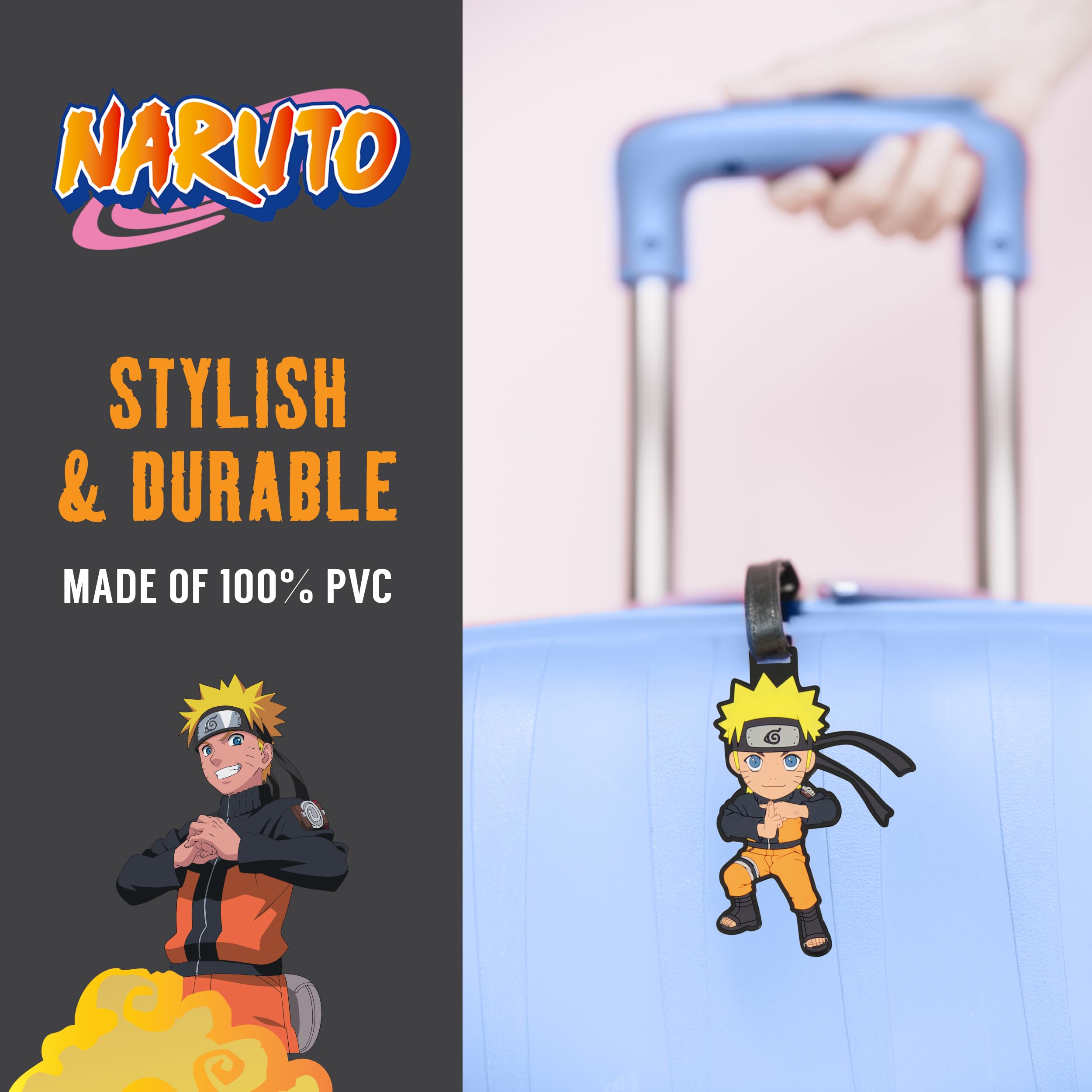 Amazon.co.jp: NARUTO (ナルト) スーツケース IDタグ2点セット 調節
