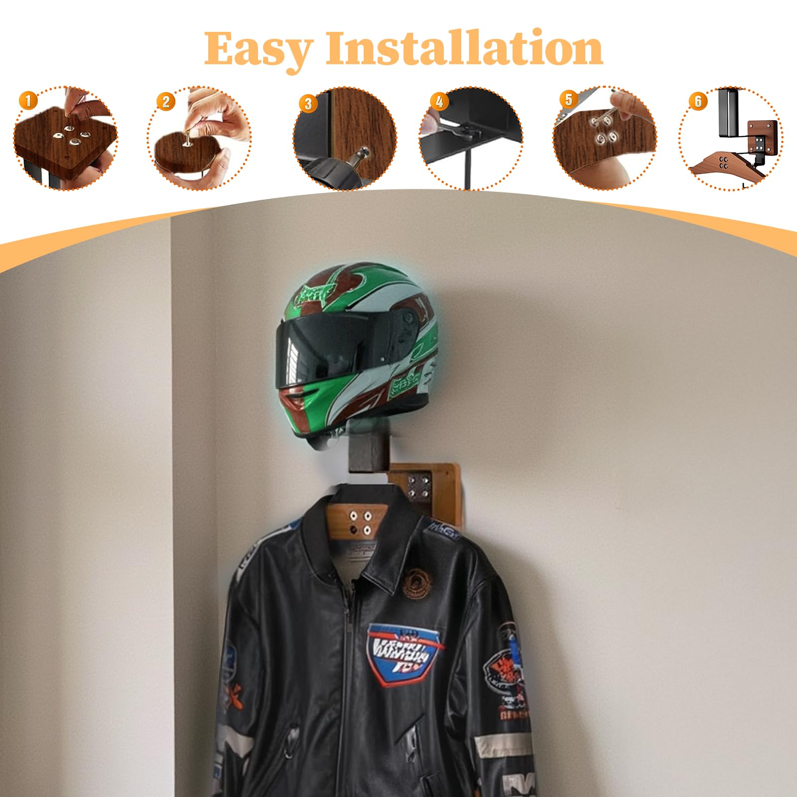 Motorrad Helm Halterung Wand,Helm Wandhalter,Helmaufhänger,Platzsparend,Jacke Kleiderbügel Platte Carrier Organizer Rack,für Taktische Weste,Baseball,Perücke