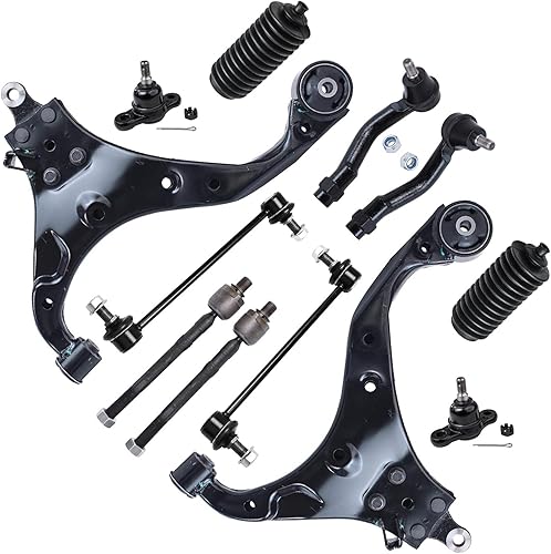 Detroit Axle - Kit de suspensión frontal de 12 piezas para Hyundai Tucson 05-10 Kia Sportage 2005 2006 2007 2008 2009, 2 brazos de control