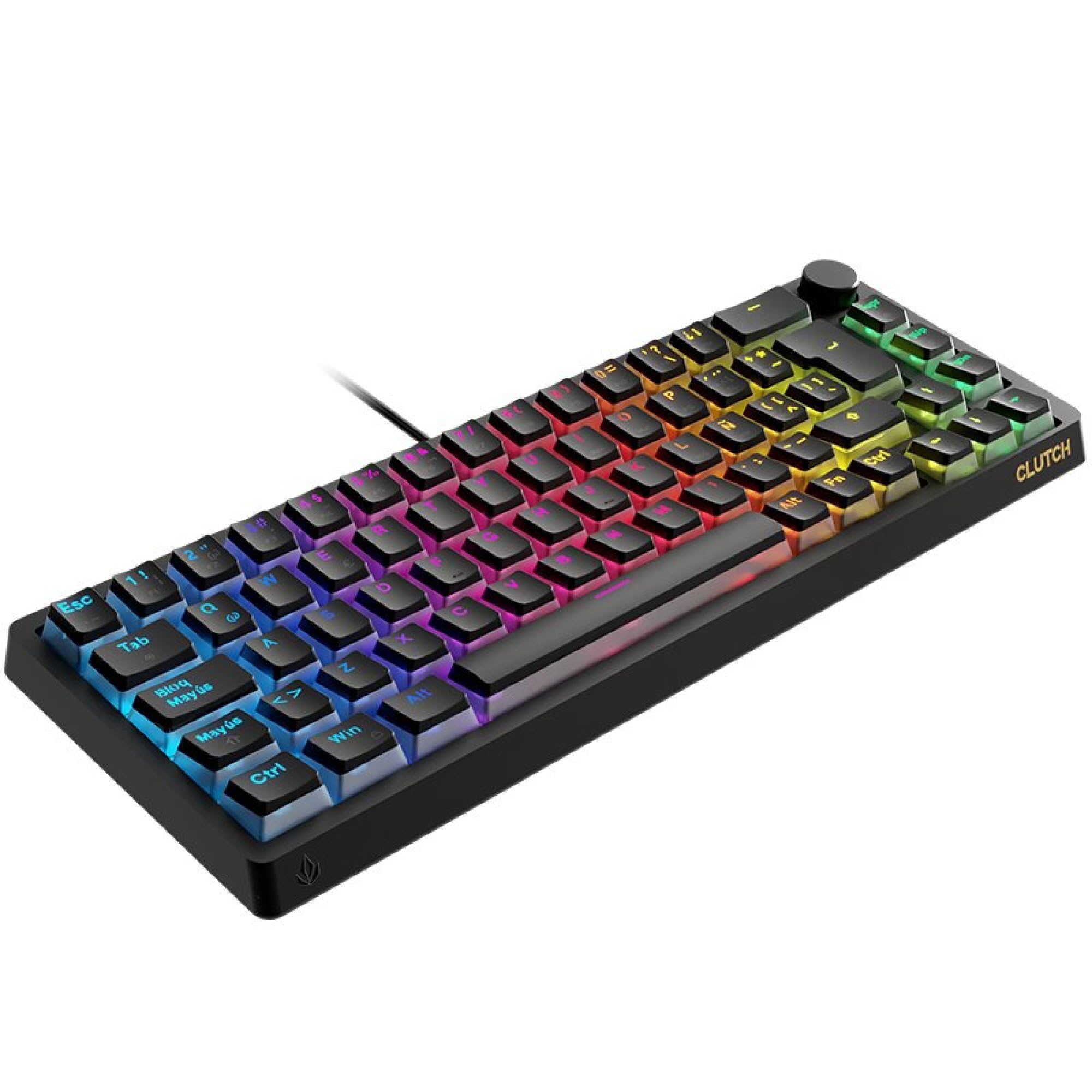 Forgeon Teclado Gaming Mecánico Clutch 60% RGB Switch Brown, Compacto 61 Teclas, Escritura Silenciosa, Anti-Ghosting, Diseño Portátil para PC Gaming