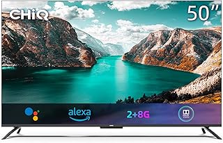 CHiQ U50G7PF Hands Free Voice Contorl Frameless Smart TV,4K UHD,HDR10,Dolby Vision,Dolby Audio,works with Alexa,Android TV,Google Assistant,Quad Core,HDMI2.0,Released 2021