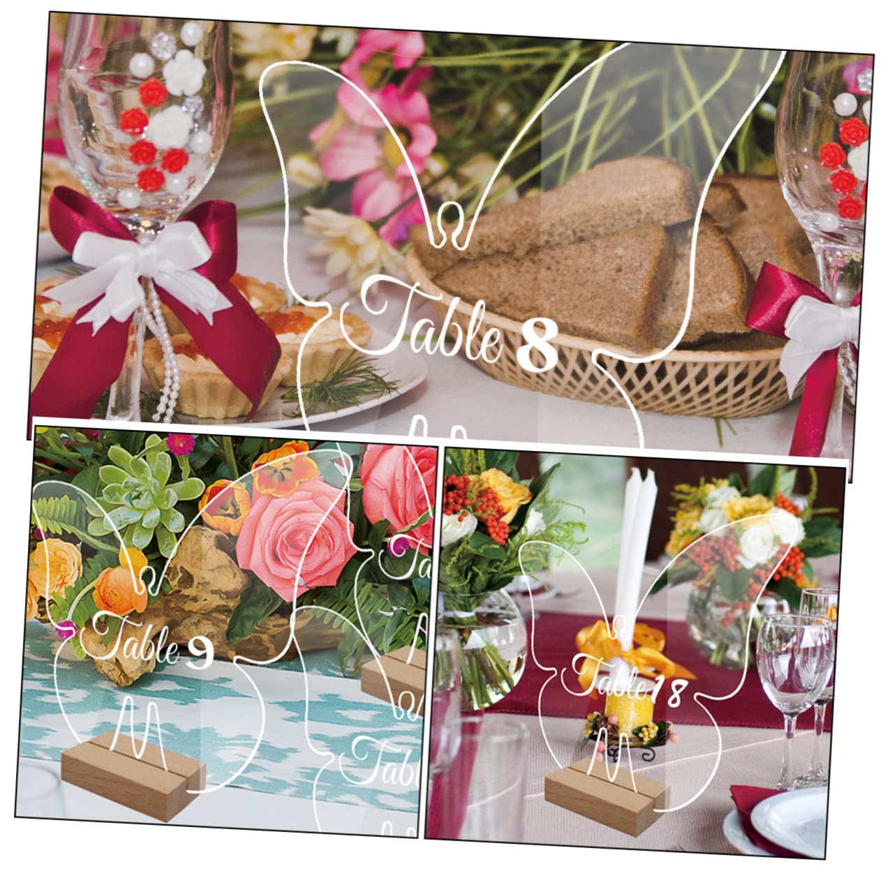 40 juegos de tarjetas de asiento de mariposa, soporte de exhibición de menú de mesa, soporte for tarjetas de lugar de boda, soporte for notas, decoraciones de mesa, carteles de asientos reservados, cl