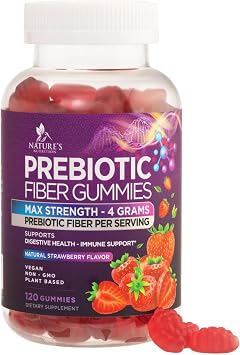 Fiber Gummies For Adults - Daily Digestive Health and Regularity Support - Soluble Fiber 4g Per Serving Gummy Supplement - Prebiotic Gut Support Gummy Plant Based Digestion Support - 120 Gummies