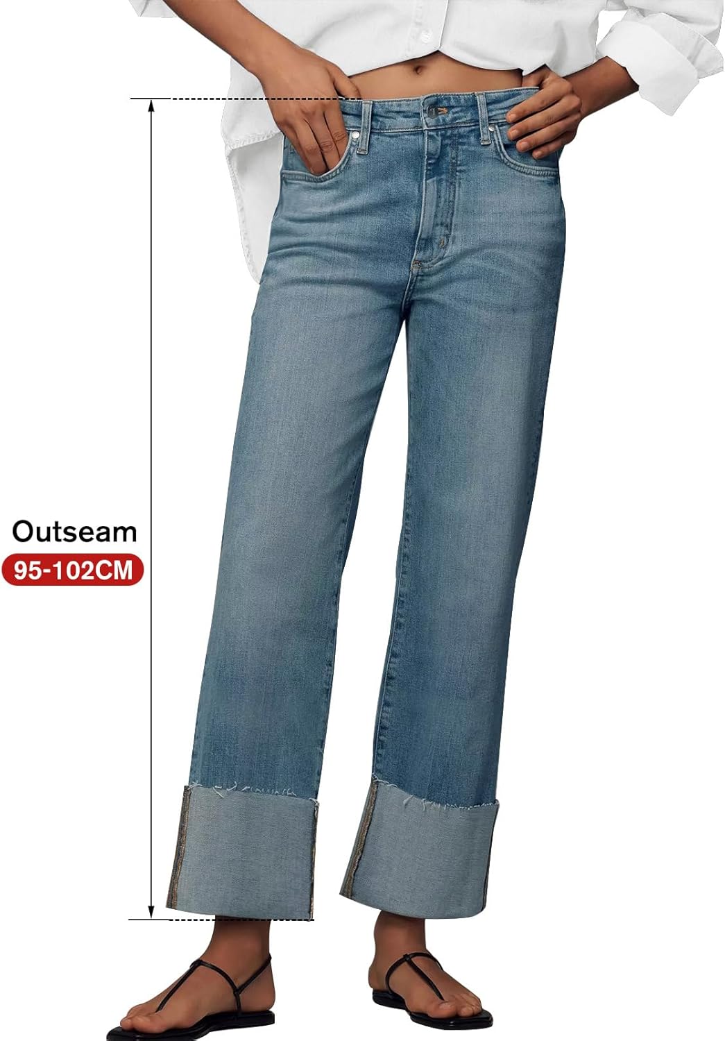 KUNMI Jeans for Women Wide Leg Baggy High Waist Boyfriends Straight Leg Stretchy Denim Pants Trendy Fall 2025