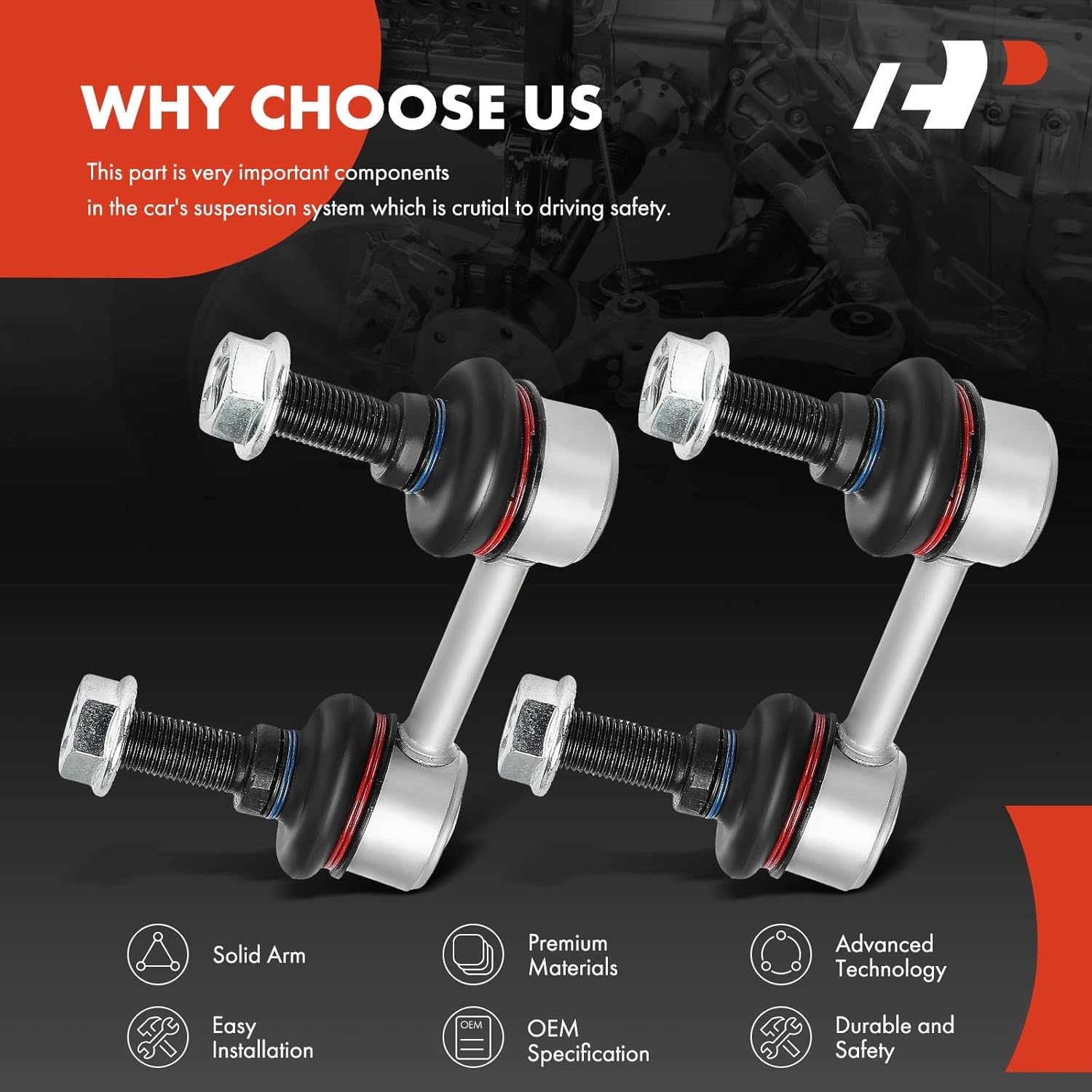 A-Premium 2 x Rear Sway Bar Links Stabilizer Bar Links, Compatible with Nissan Altima 2018-2023, Maxima 2019-2023