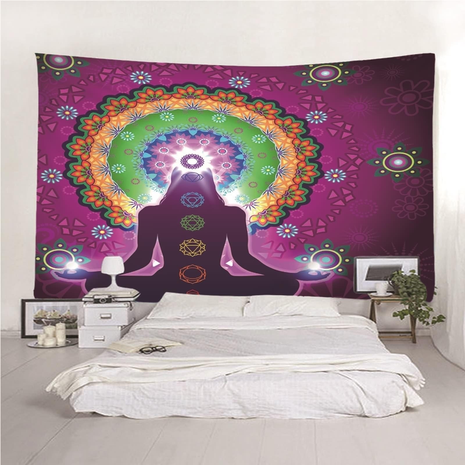 Wycian Arazzo da parete Mandala Hippie XXL multicolore Mandala microfibra 350 x 256 cm (larghezza x altezza)