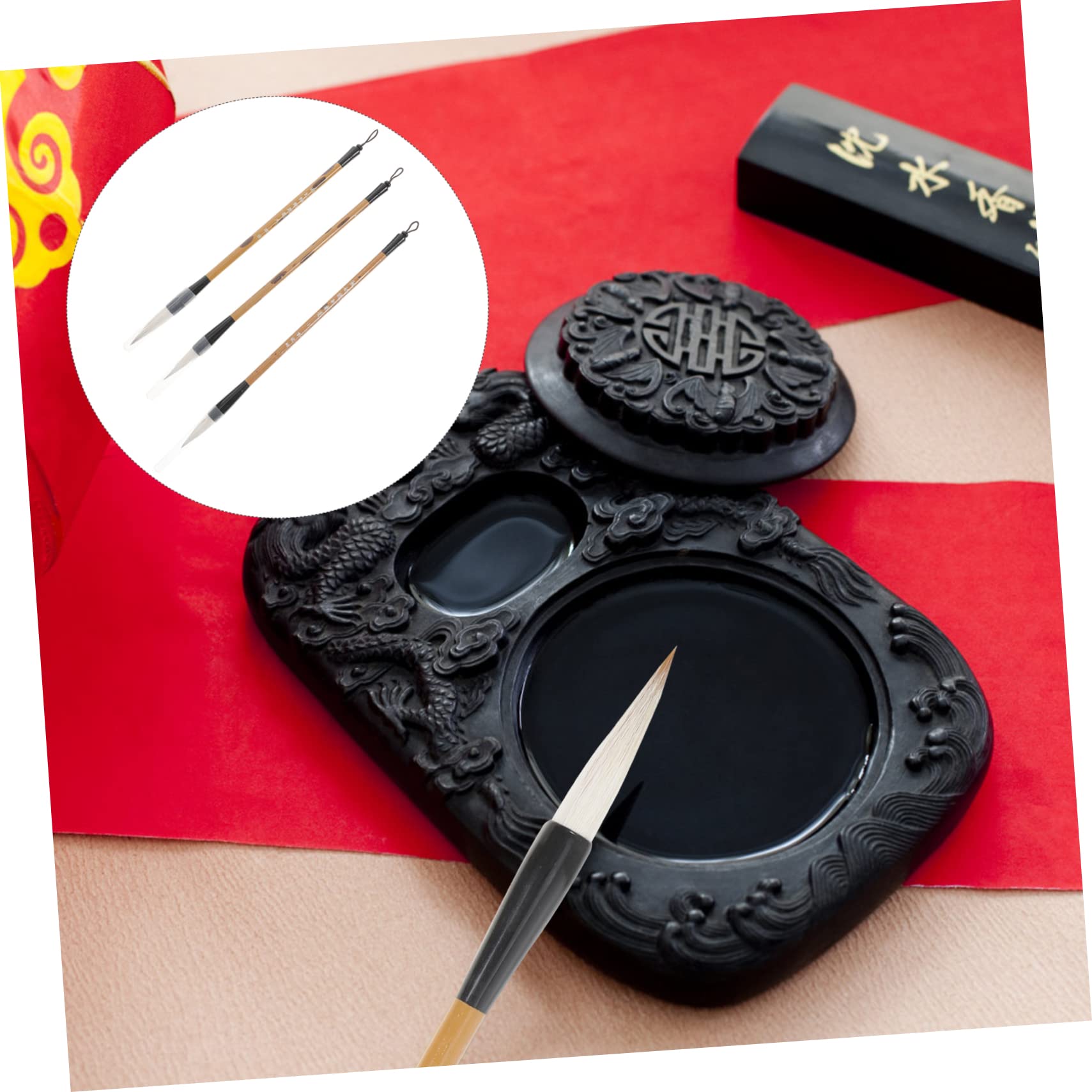 OSALADI 5 Set Pennelli Calligrafia Tradizionali Multifunzione Pennelli Per Scrittura E Pittura Testa Morbida E Flessibile Per Principianti E Uso Domestico 3 Pezzi * 5