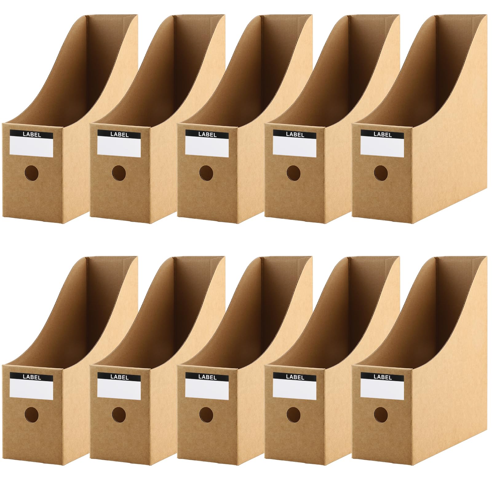 10 porte-revues papier kraft marron a4