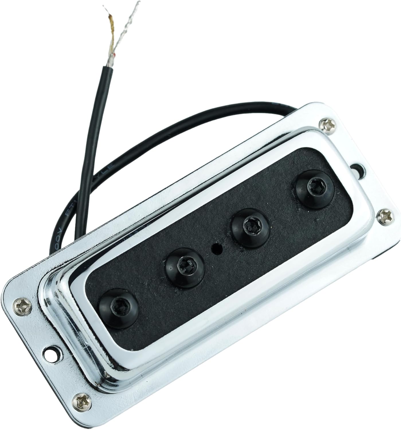 Guyker Ceramic Magnet Single Coil Pickup 8.7K Resistance 4 String Electric Bass Guitar Replacements Parts, Chrome RK04