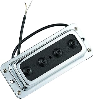 Guyker Ceramic Magnet Single Coil Pickup 8.7K Resistance 4 String Electric Bass Guitar Replacements Parts, Chrome RK04