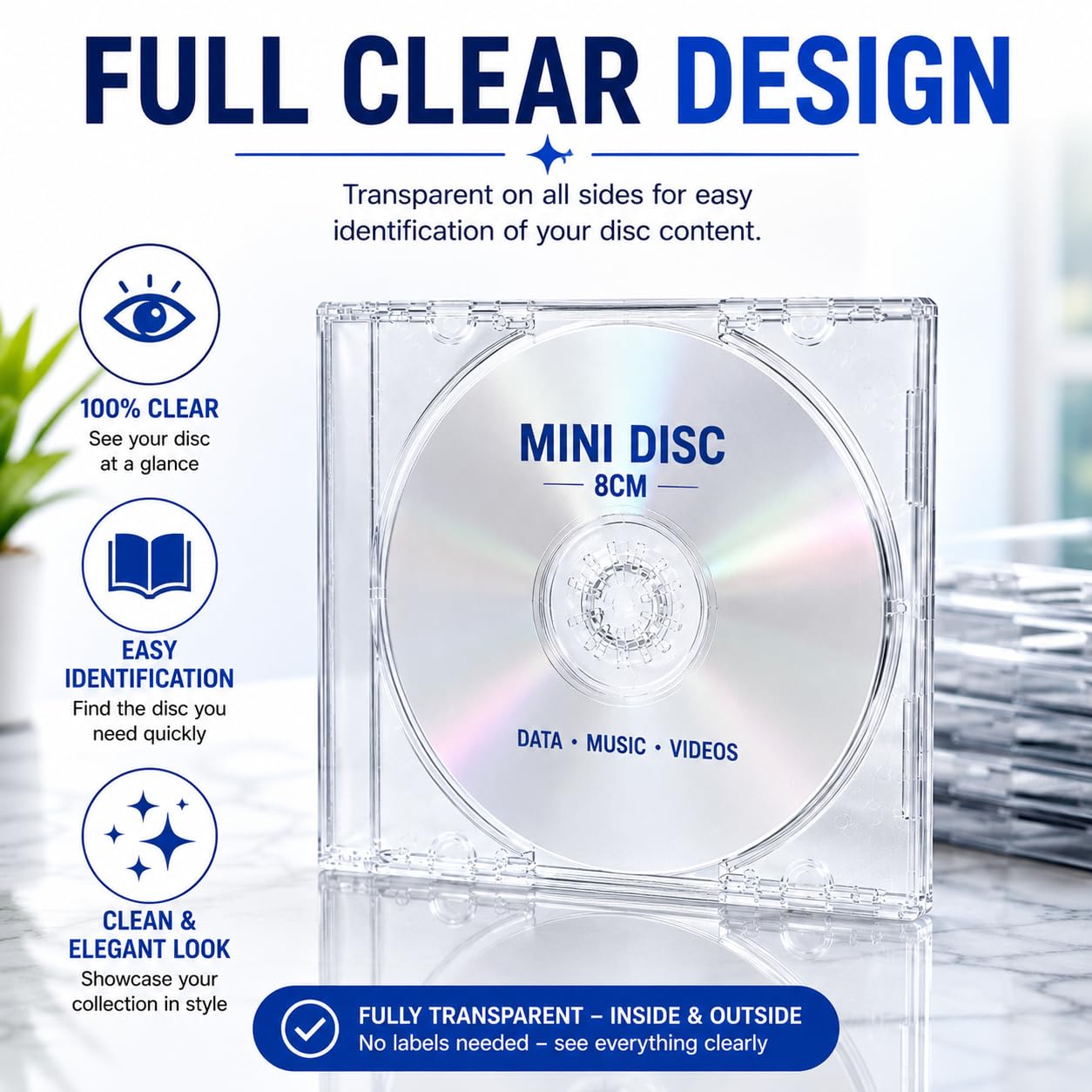 Dragon Trading - 50 custodie singole per CD/DVD trasparenti da 8 cm (per dischi piccoli da 8 cm)
