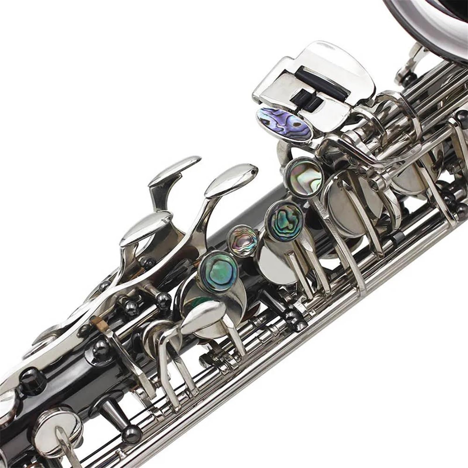 Saksofon Saksofon altowy Eb profesjonalny instrument dęty drewniany saksofon z czarnego niklu z paskiem na futerał ustnik Instrument muzyczny (Color : Black Nickel Plated)