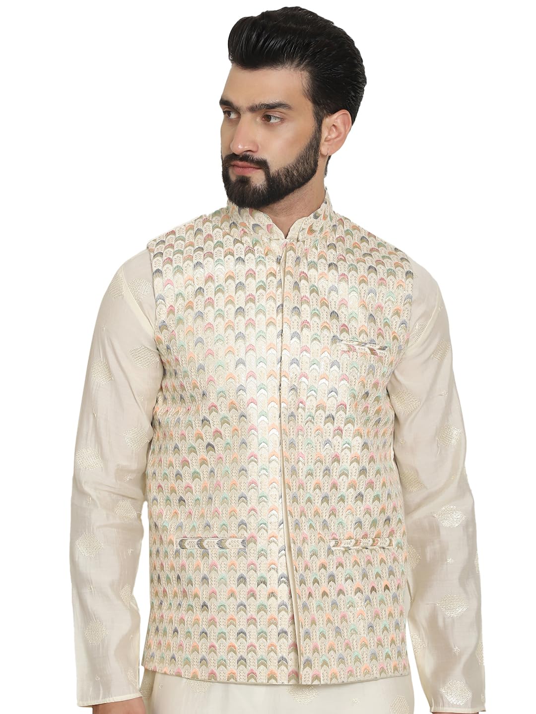 SOJANYA (Since 1958 Men’s Silk Blend Printed ONLY Long Kurta