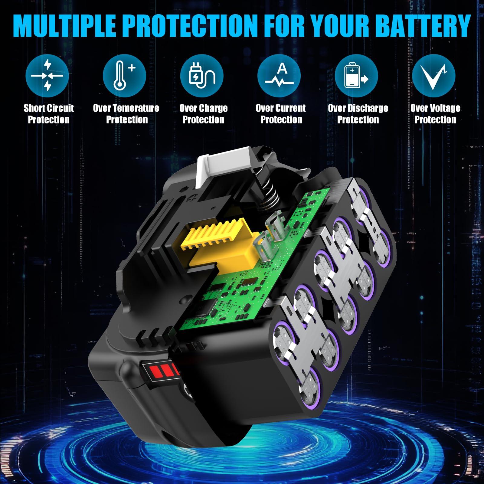 2 Pièces 10000mAh Rechange pour Makita Batterie 18V 10Ah Li-ION, Compatible avec BL1860B BL1850B BL1860 BL1850 BL1840 BL1830 LXT-400 Outils sans Fil Série, avec Indicateur LED de Charge