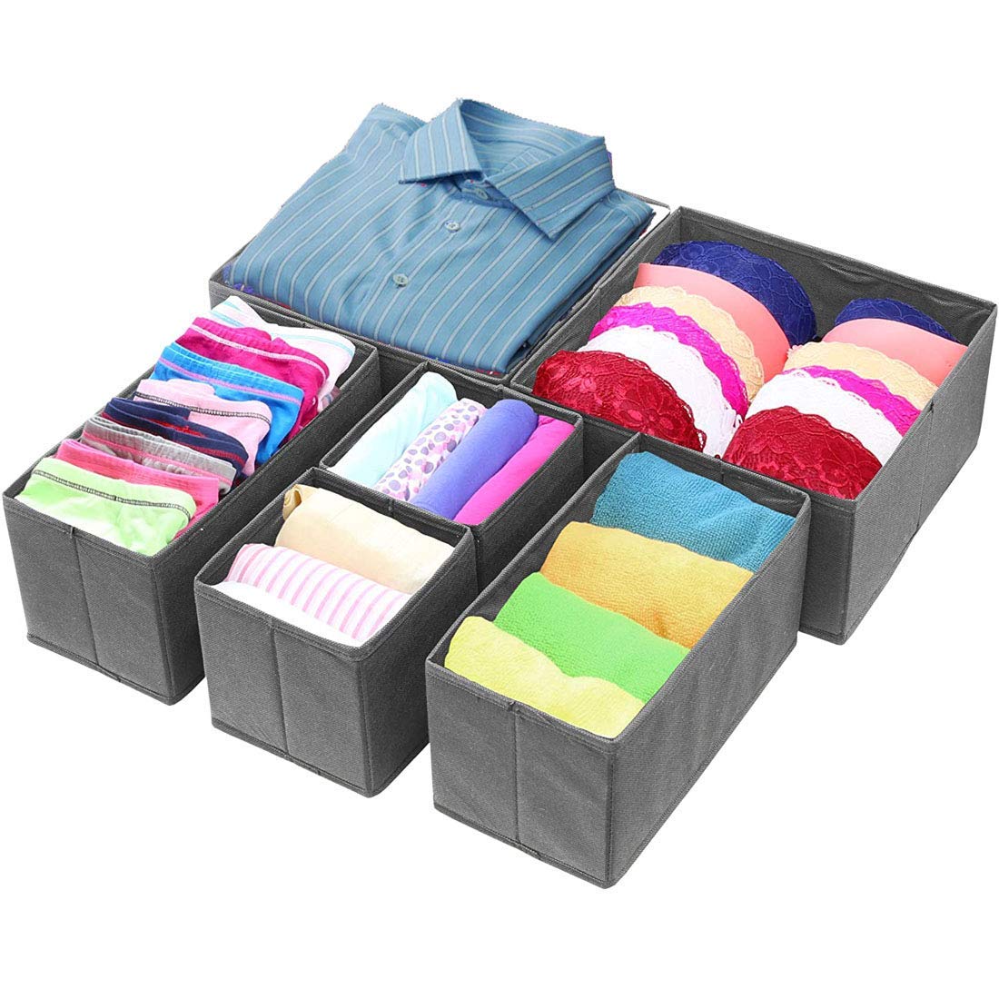 justandkrafts Multi-Functional Folding Storage Box Organizer, Storage Boxes for undergarments, Baby Cloth,Medicines,Cosmatics, Black