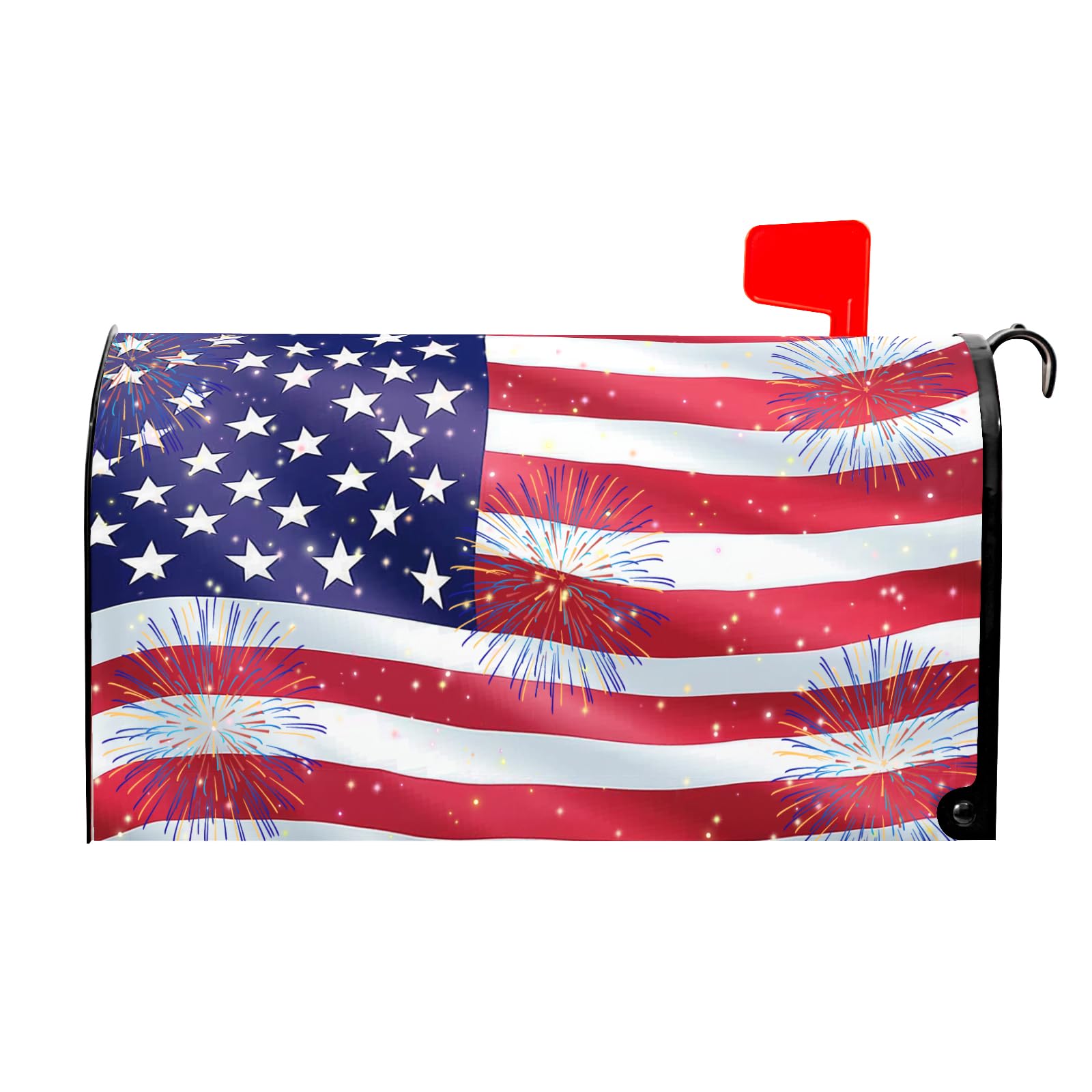 4th of July Mailbox Covers Magnetic Standard Size 21 X 25.5 Inch Patriotic American Flag Memorial Day Magnetic Mailbox Cover Wraps Post Box Cover Decoration Outdoor Garden Home Yard Outside